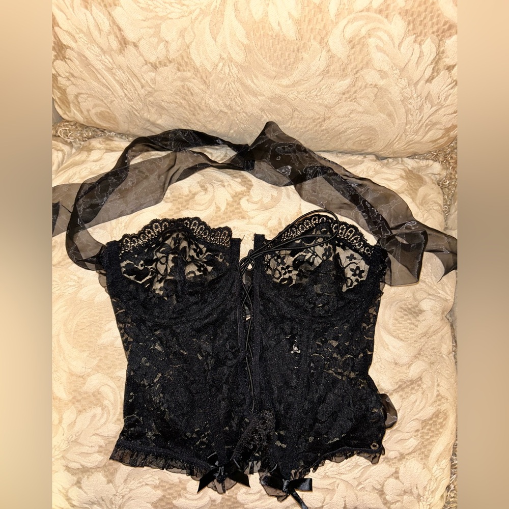 Unbranded Elegant Black Lace Corset Medium